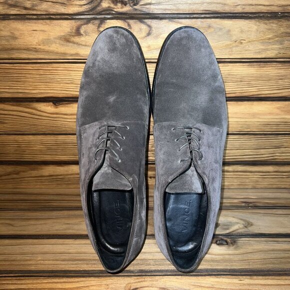 Vince Suede Leather‎ Oxfords Derby Mens Size 13 M Grey Lace Up Made In Italy - Picture 5 of 9